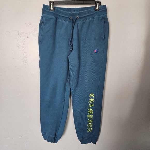 Champion Reverse Weave Women's Medium Blue Jogger Pants Sweatpants Embroidered - Picture 1 of 9